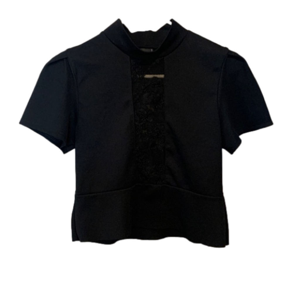 ZARA W/B Collection Black Lace Crop Top Size Small Used